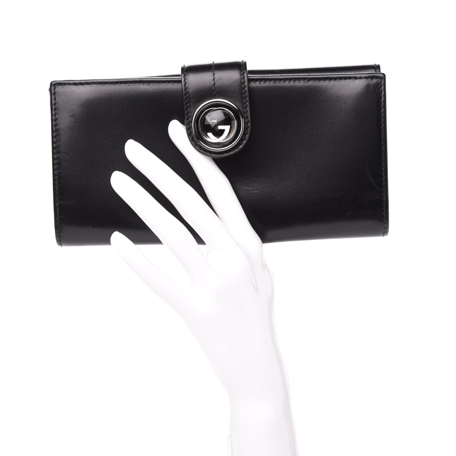 Gucci Calfskin GG Continental Wallet Black 2 of 10