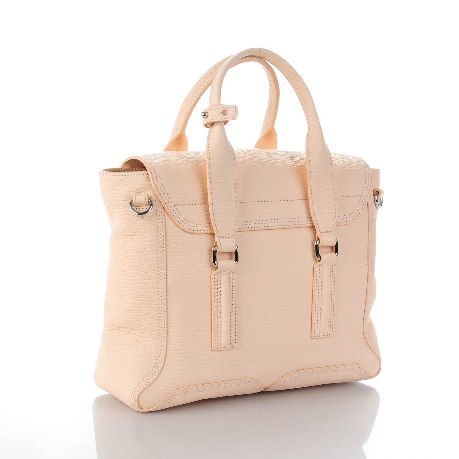 3.1 Phillip Lim 3.1 Textured Calfskin Medium Pashli Satchel White Peach 3 of 7