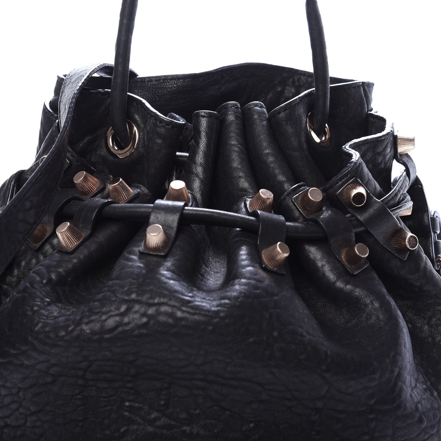 Alexander Wang Pebbled Lambskin Diego Bucket Black Rose Gold Hardware 9 of 10