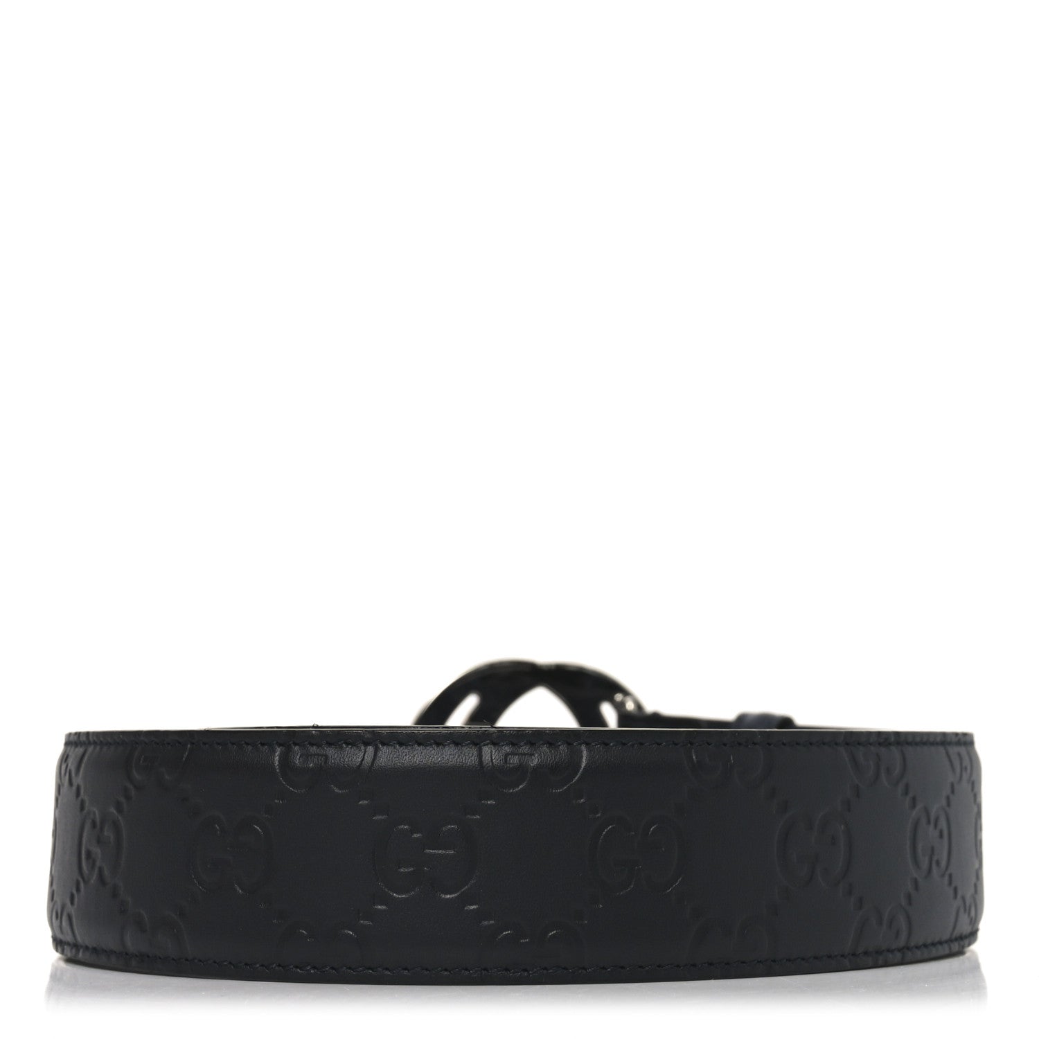 Gucci Guccissima Signature Interlocking G 40mm Belt 80 32 Black 2 of 5