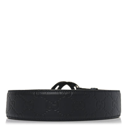 Gucci Guccissima Signature Interlocking G 40mm Belt 80 32 Black 2 of 5