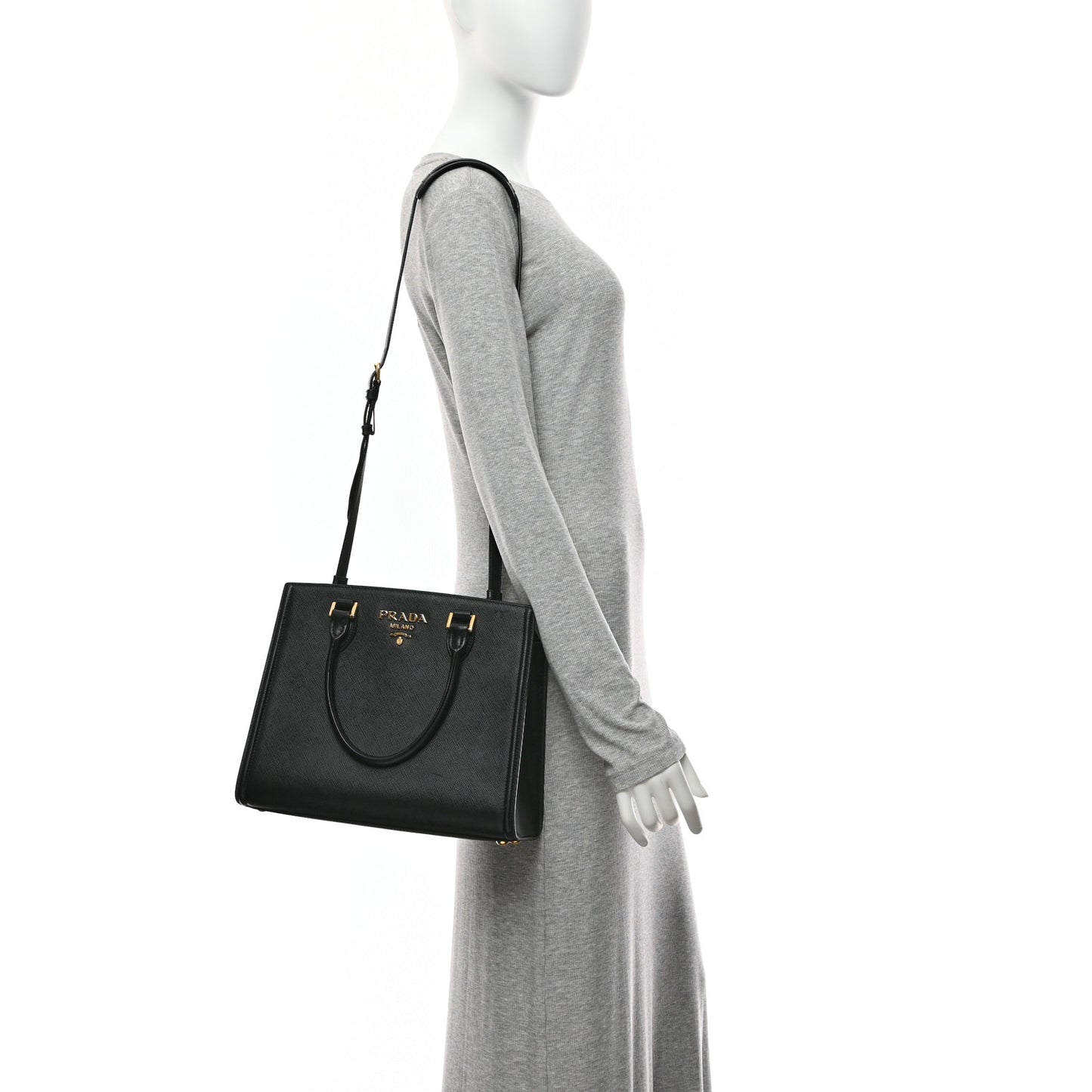 Saffiano Soft Calfskin Large Tote Black