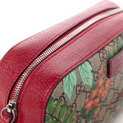 Gucci GG Supreme Monogram Tian Web Camera Bag Beige Multicolor Red 14 of 15
