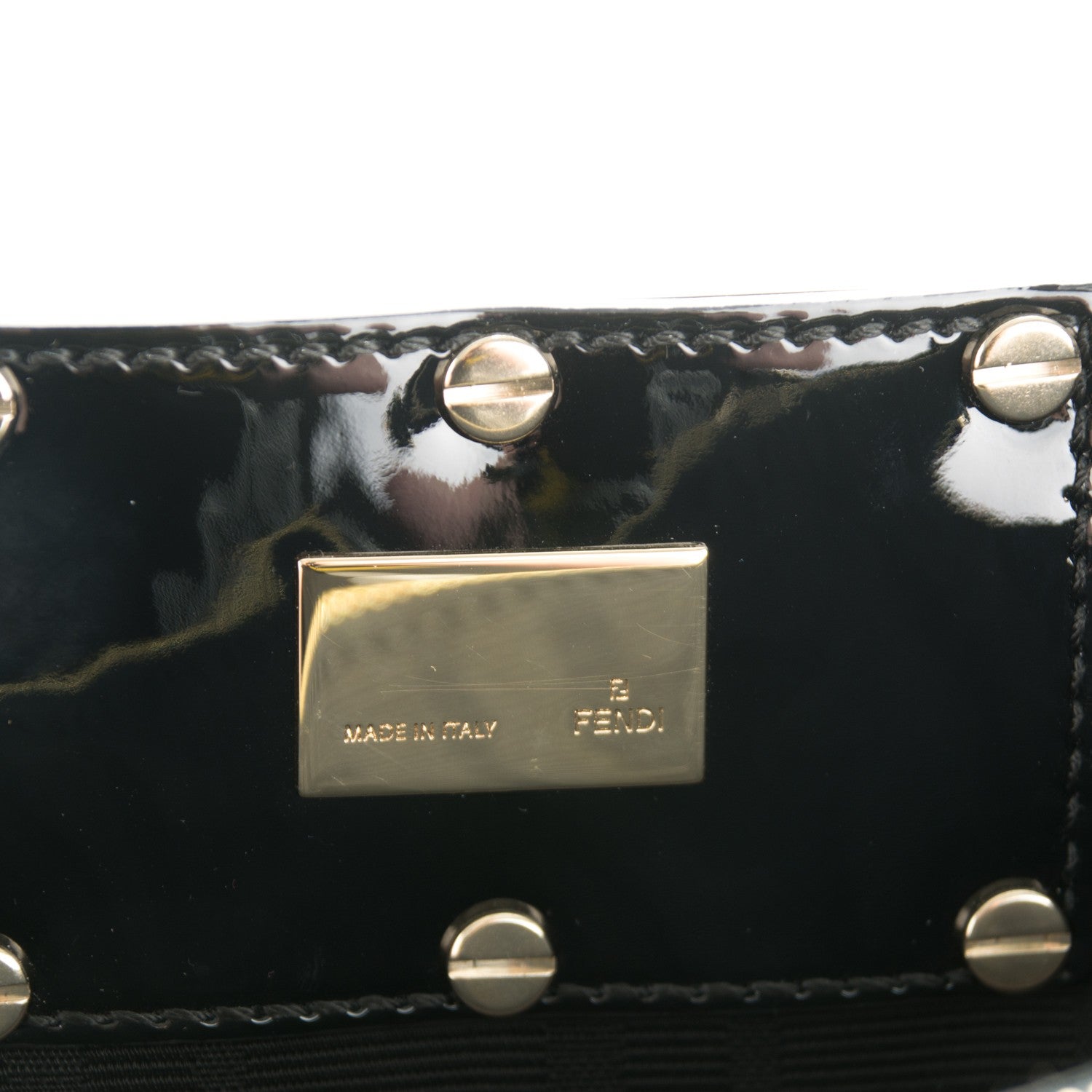 Fendi Zucca Enamel Mia Tote Black 6 of 7