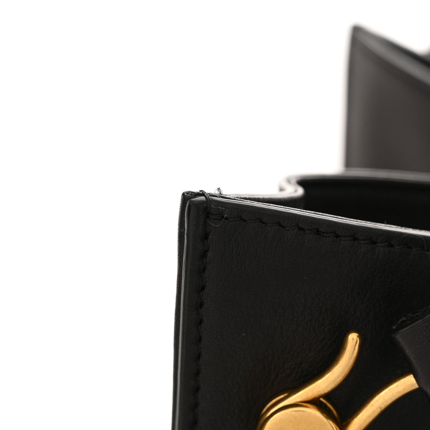 Polished Saddle Calfskin Alexia Bag Black