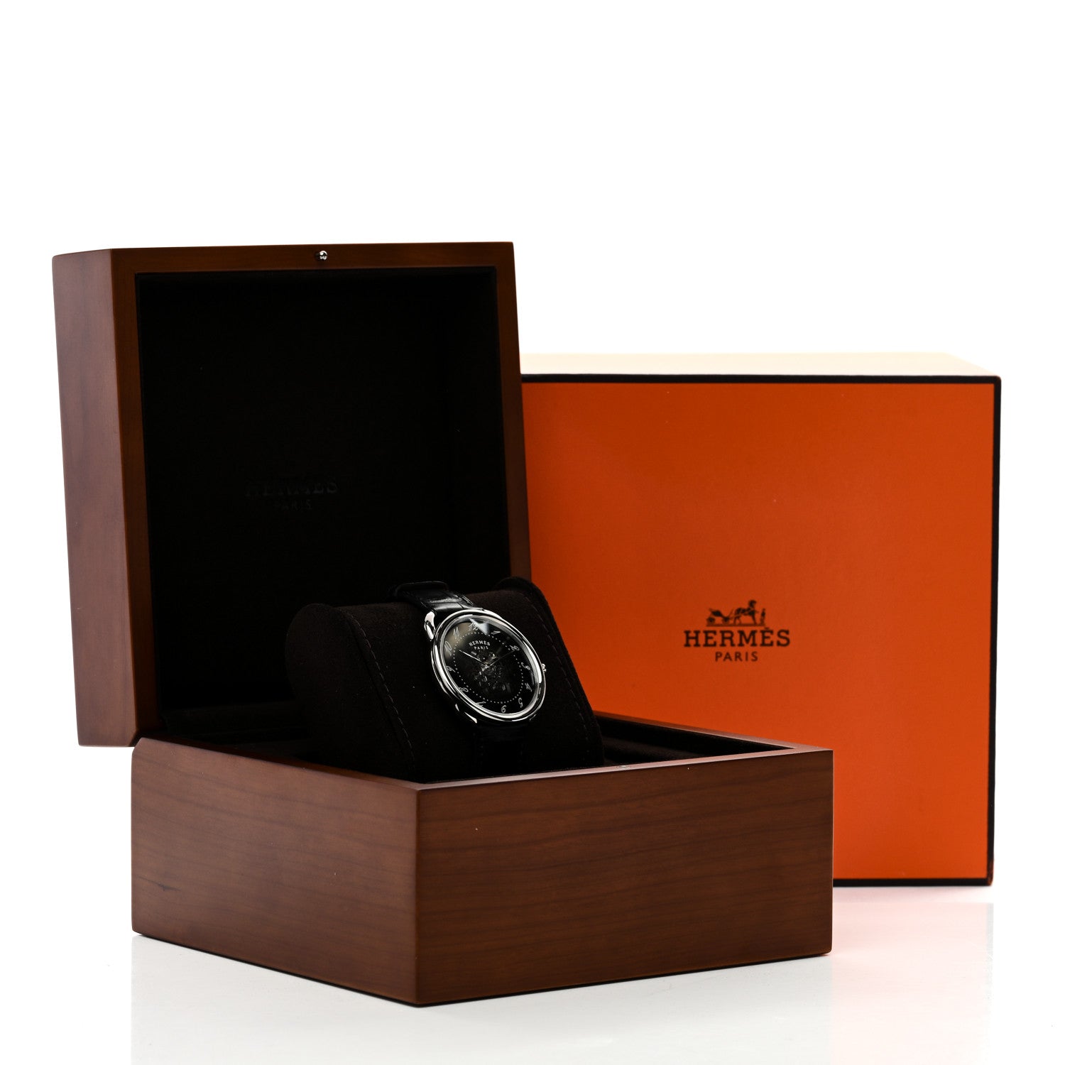 Hermes Stainless Steel Alligator 40mm Arceau Squelette Automatic Watch Noir 5 of 5
