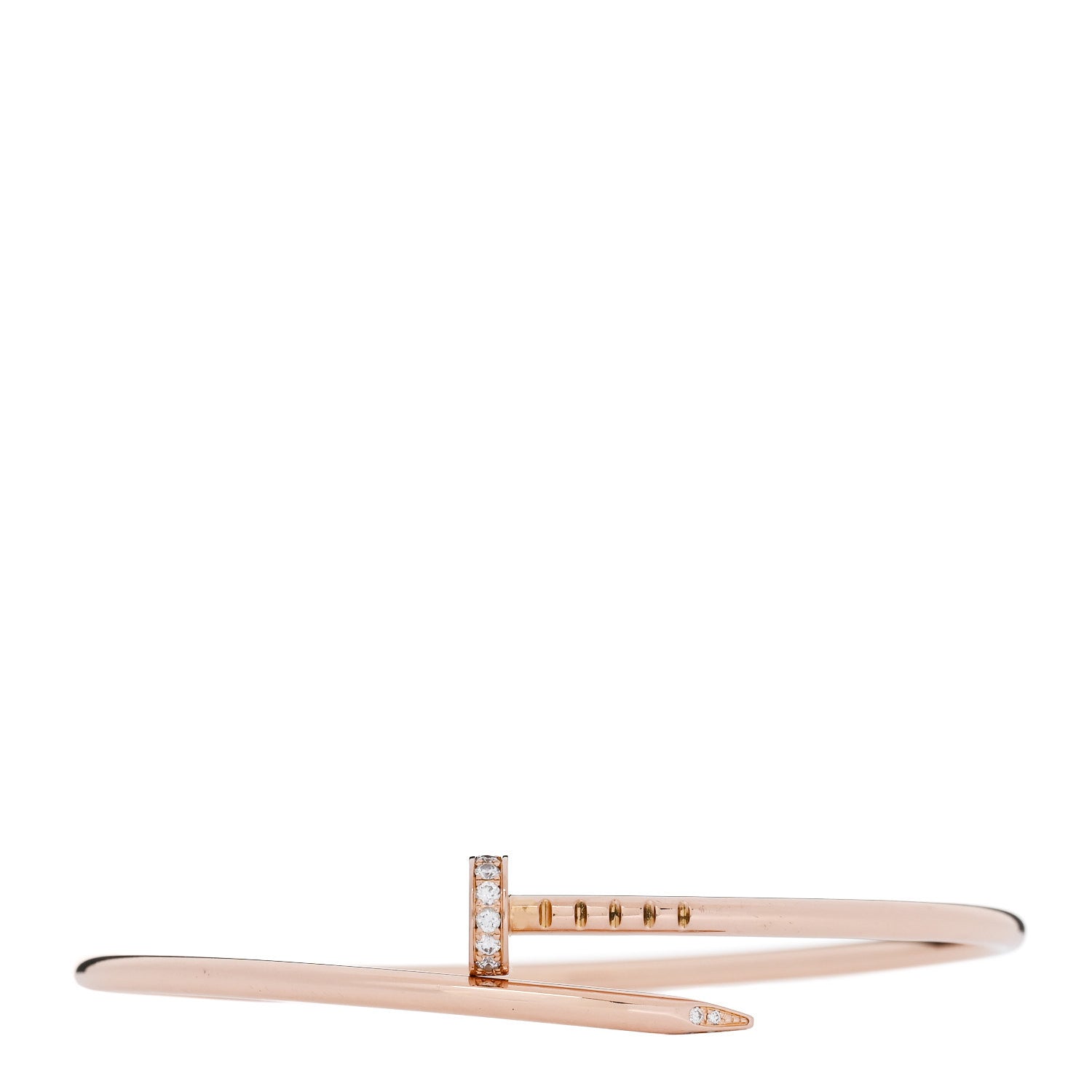 Cartier 18K Pink Gold Diamond Small Juste Un Clou Bracelet 16 1 of 5