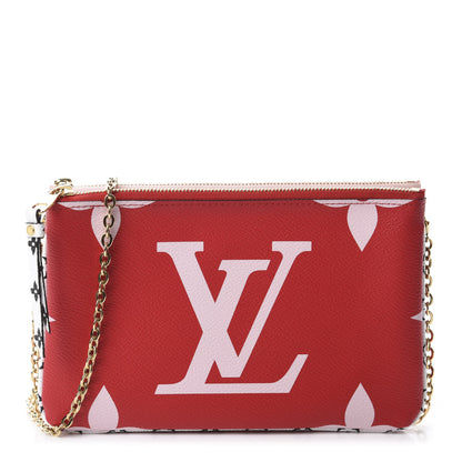 Louis Vuitton Monogram Giant Double Zip Pochette Rouge 1 of 11