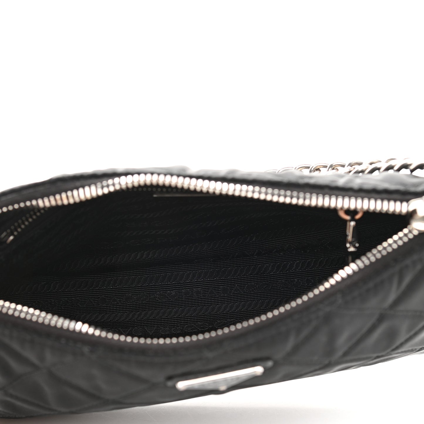 Nylon Tessuto Impuntu Quilted Crossbody Bag Black