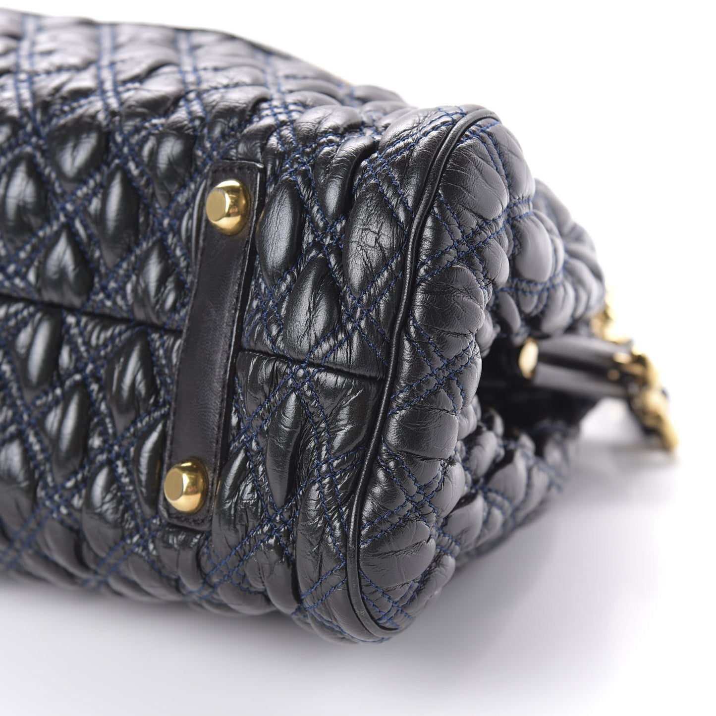 Calfskin Quilted Stam Navy