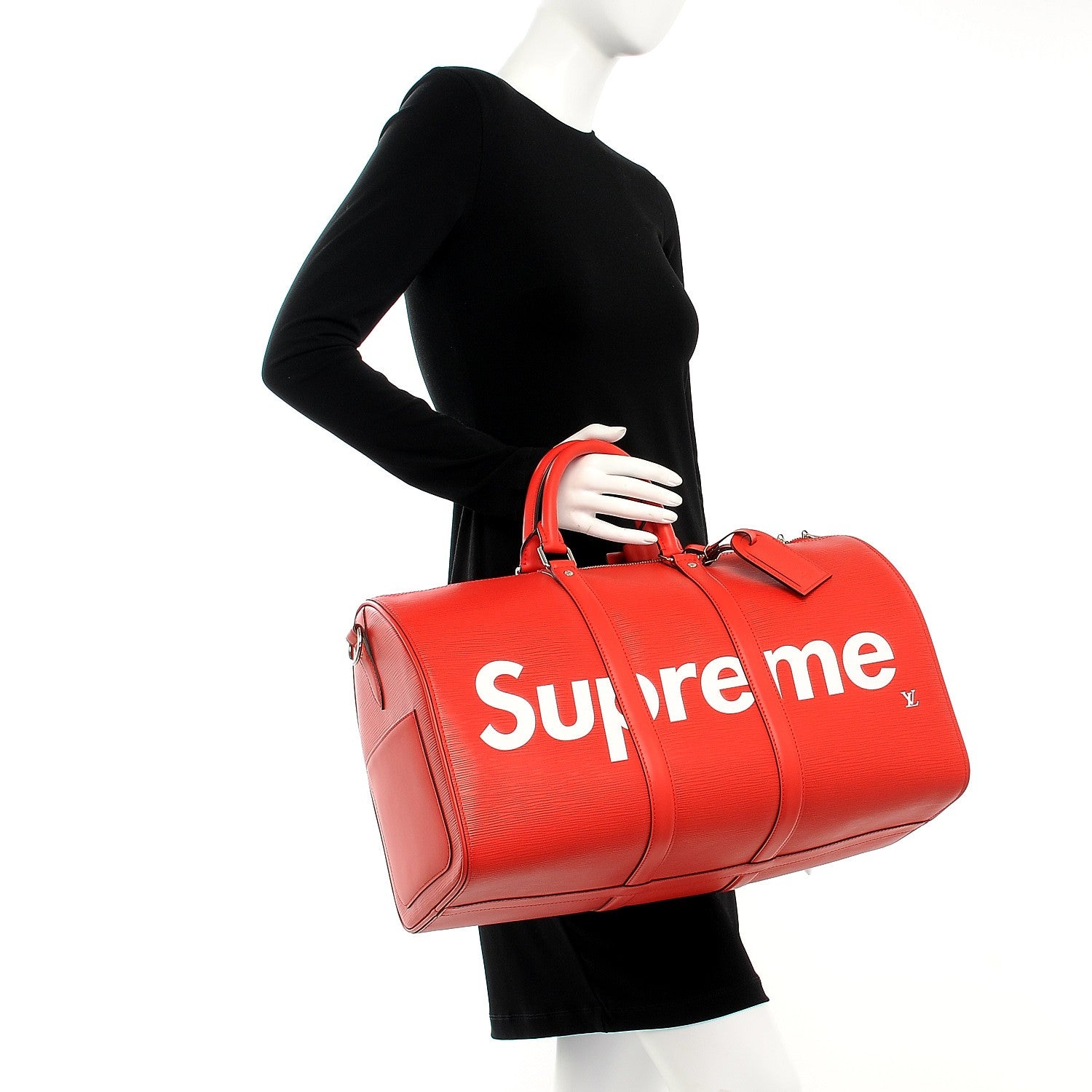 Louis Vuitton X SUPREME Epi Keepall Bandouliere 45 Red 2 of 8