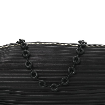 Loewe Lambskin Pleated Bracelet Pouch Chain Shoulder Bag Black 9 of 12