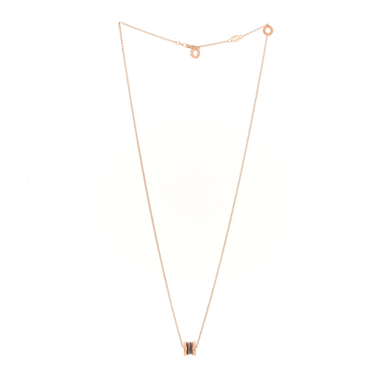 18K Rose Gold Cermet Small B.Zero1 Pendant Necklace