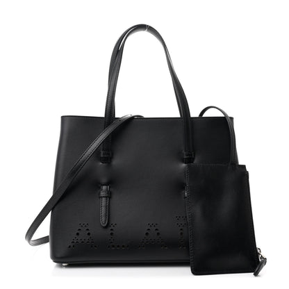 Alaia Calfskin Laser Cut Mina 25 Bag Black 3 of 10