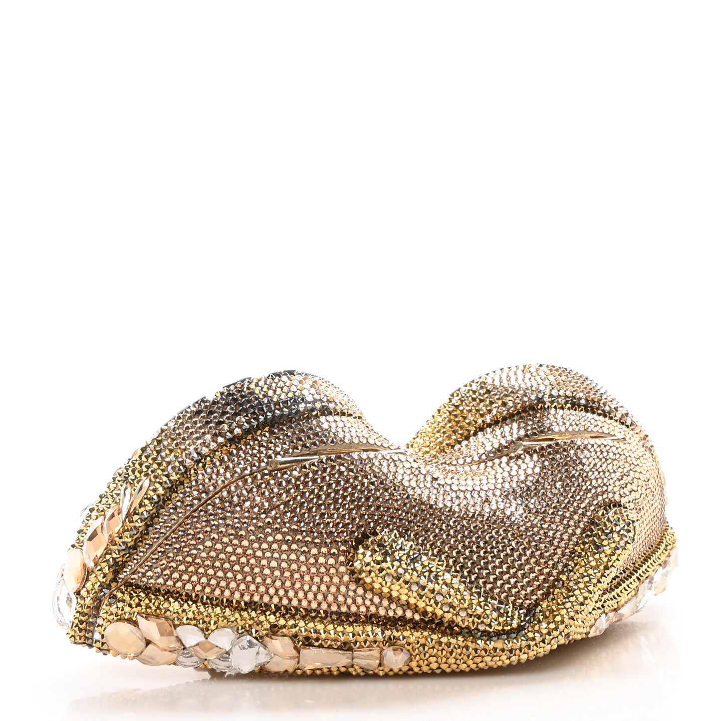 Crystal Sunglass Minaudiere Clutch Gold Silver