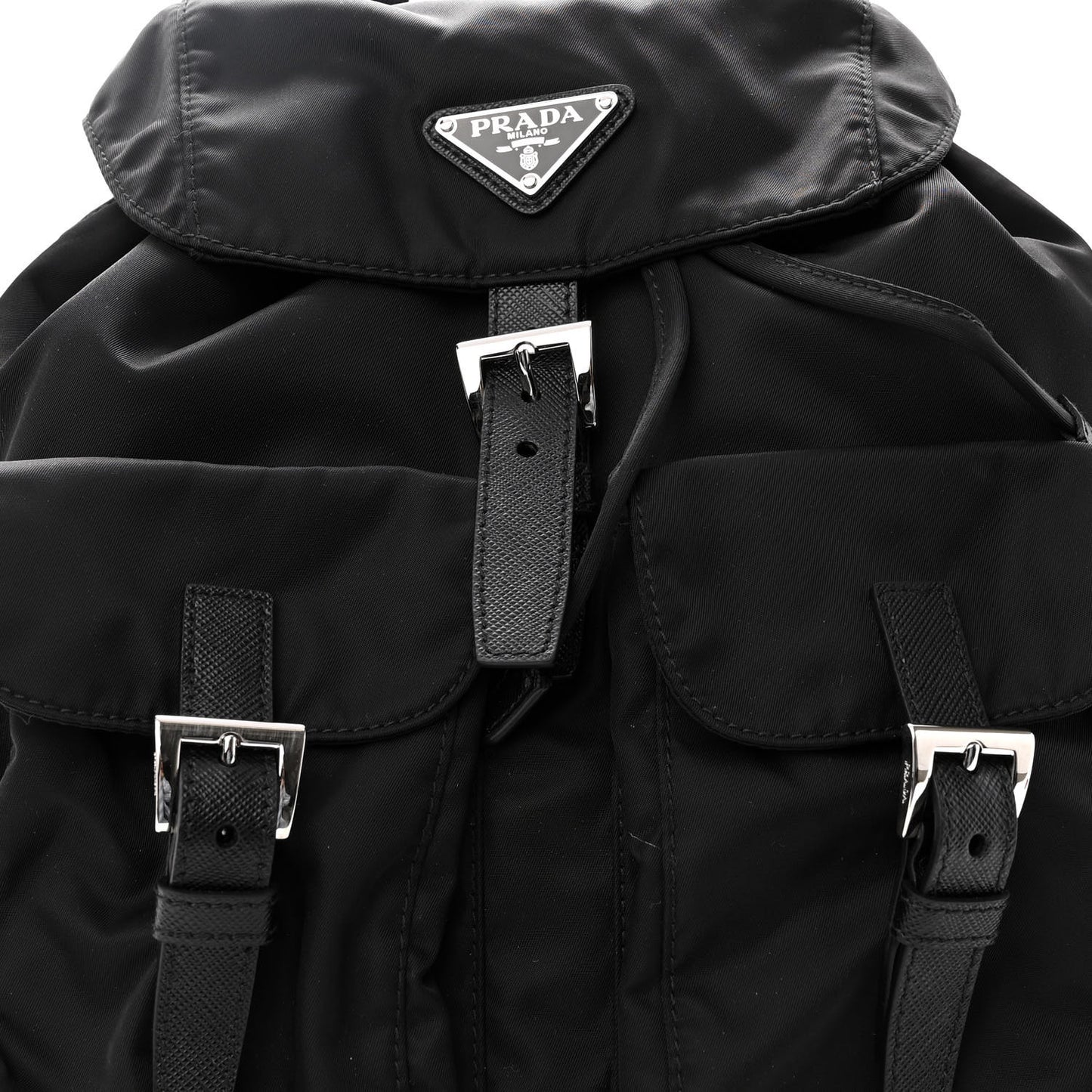 Tessuto Nylon Saffiano Small Backpack Black