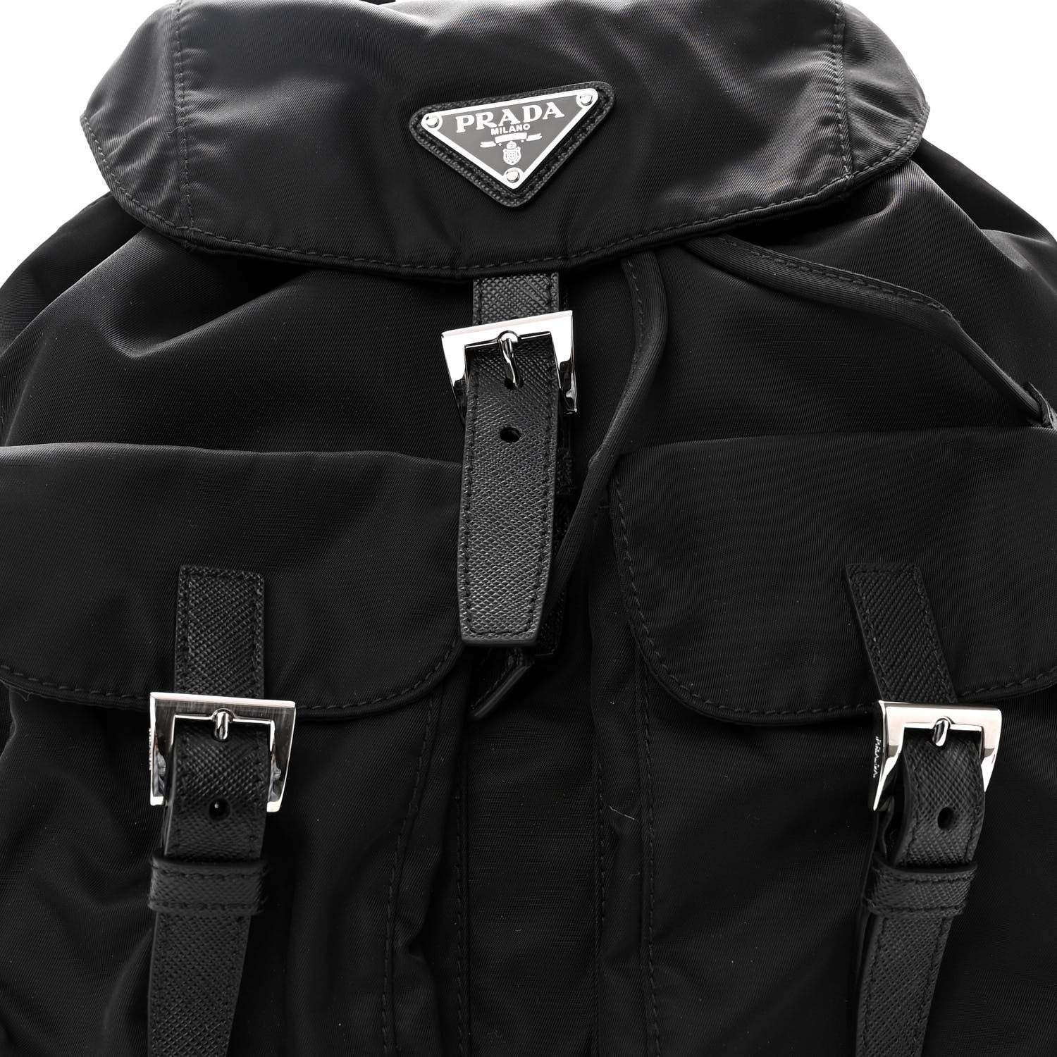 Prada Tessuto Nylon Saffiano Small Backpack Black 7 of 9