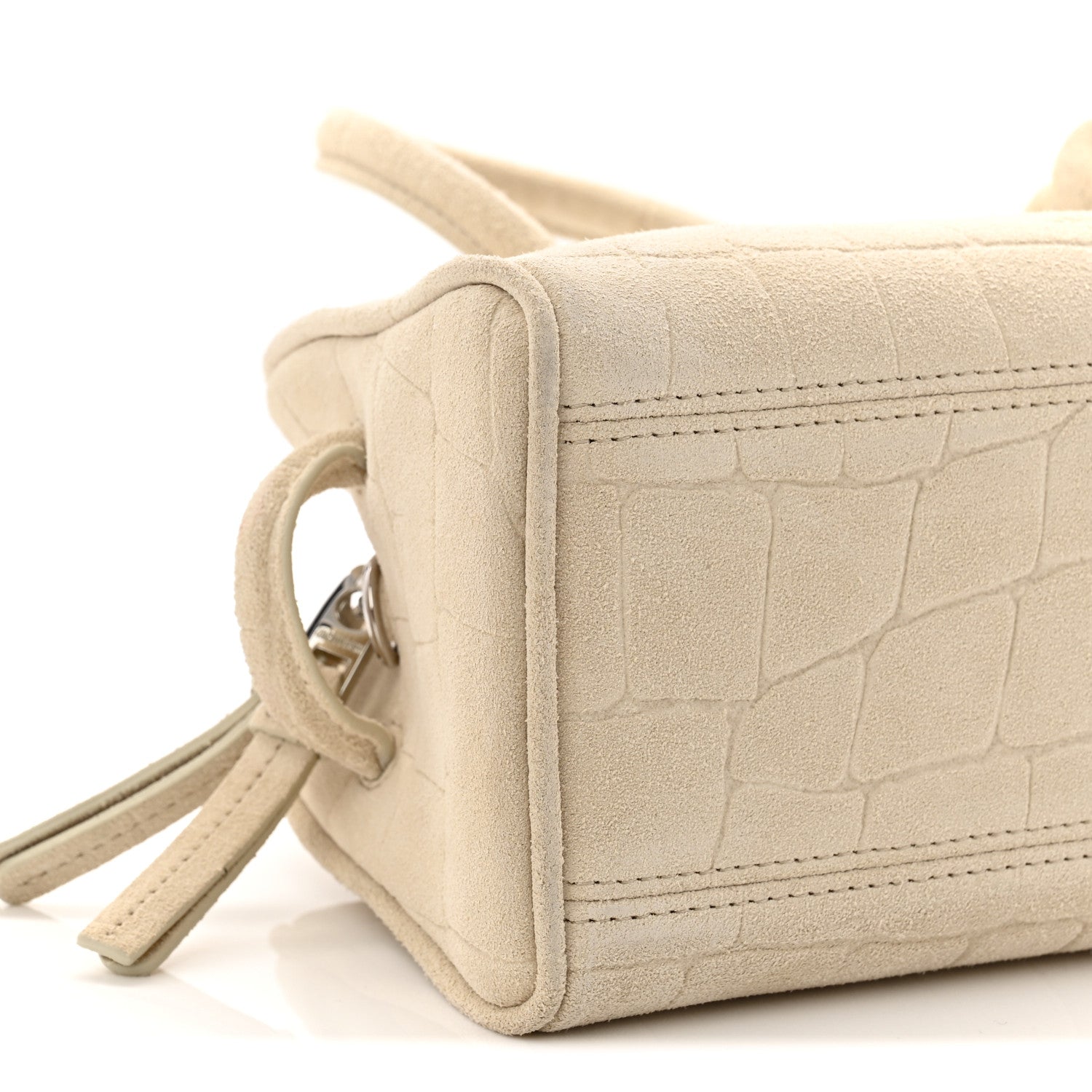 Jacquemus Suede Crocodile Embossed Le Petit Turismo Ivory 8 of 9