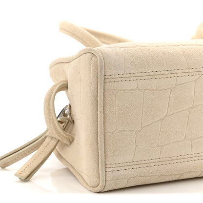 Jacquemus Suede Crocodile Embossed Le Petit Turismo Ivory 8 of 9