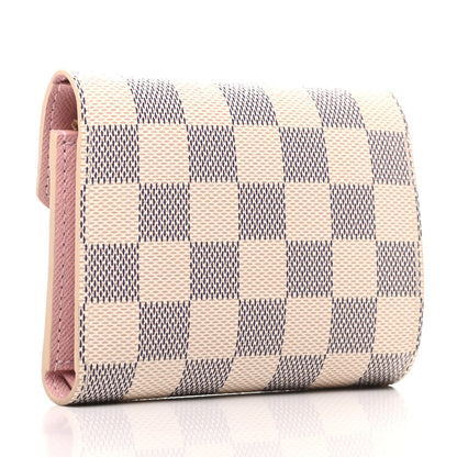 Louis Vuitton Damier Azur Victorine Wallet Rose Ballerine 3 of 8