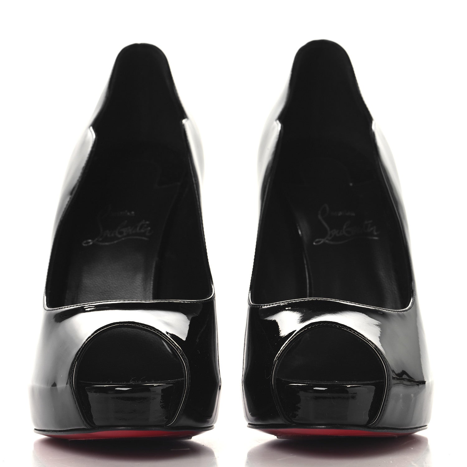 Christian Louboutin Patent Hot Chick Alta 120 Pumps 38.5 Black 3 of 8