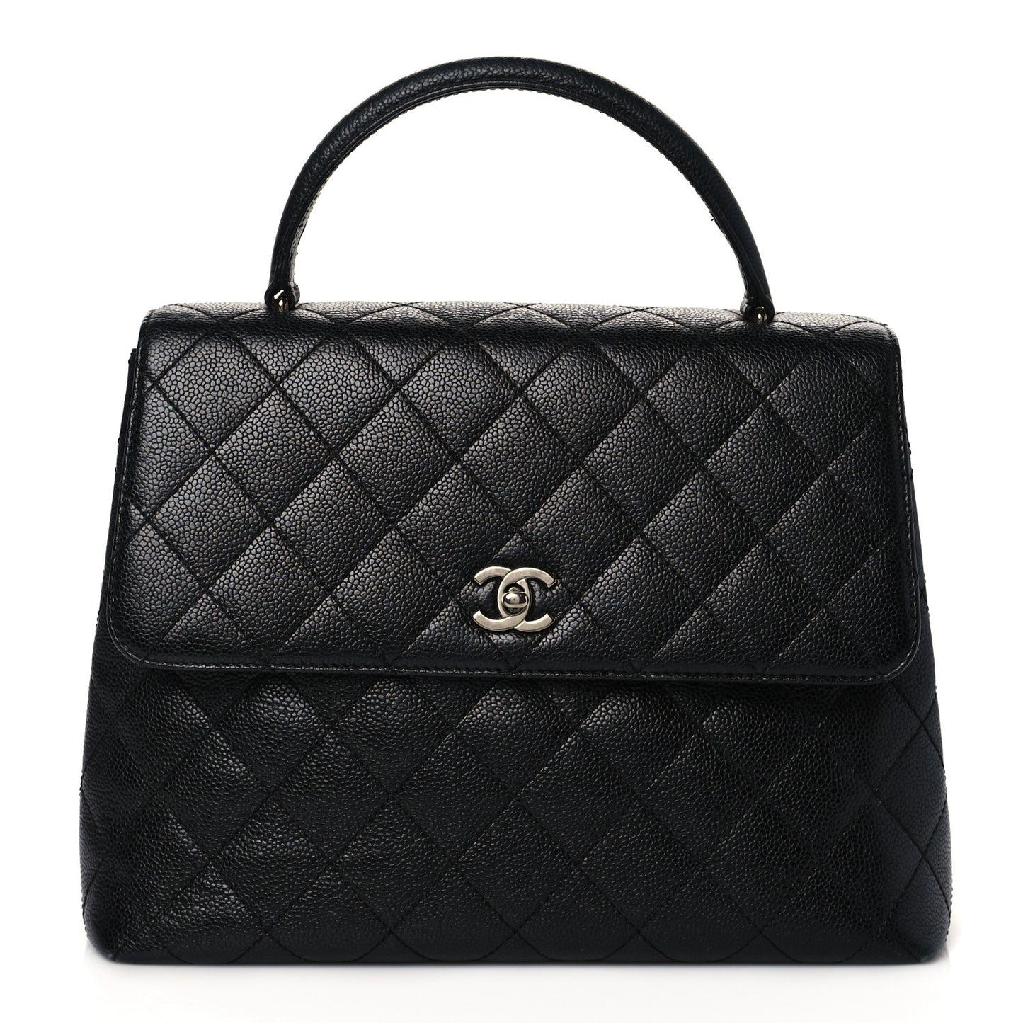 Caviar Quilted Jumbo Kelly Flap Black