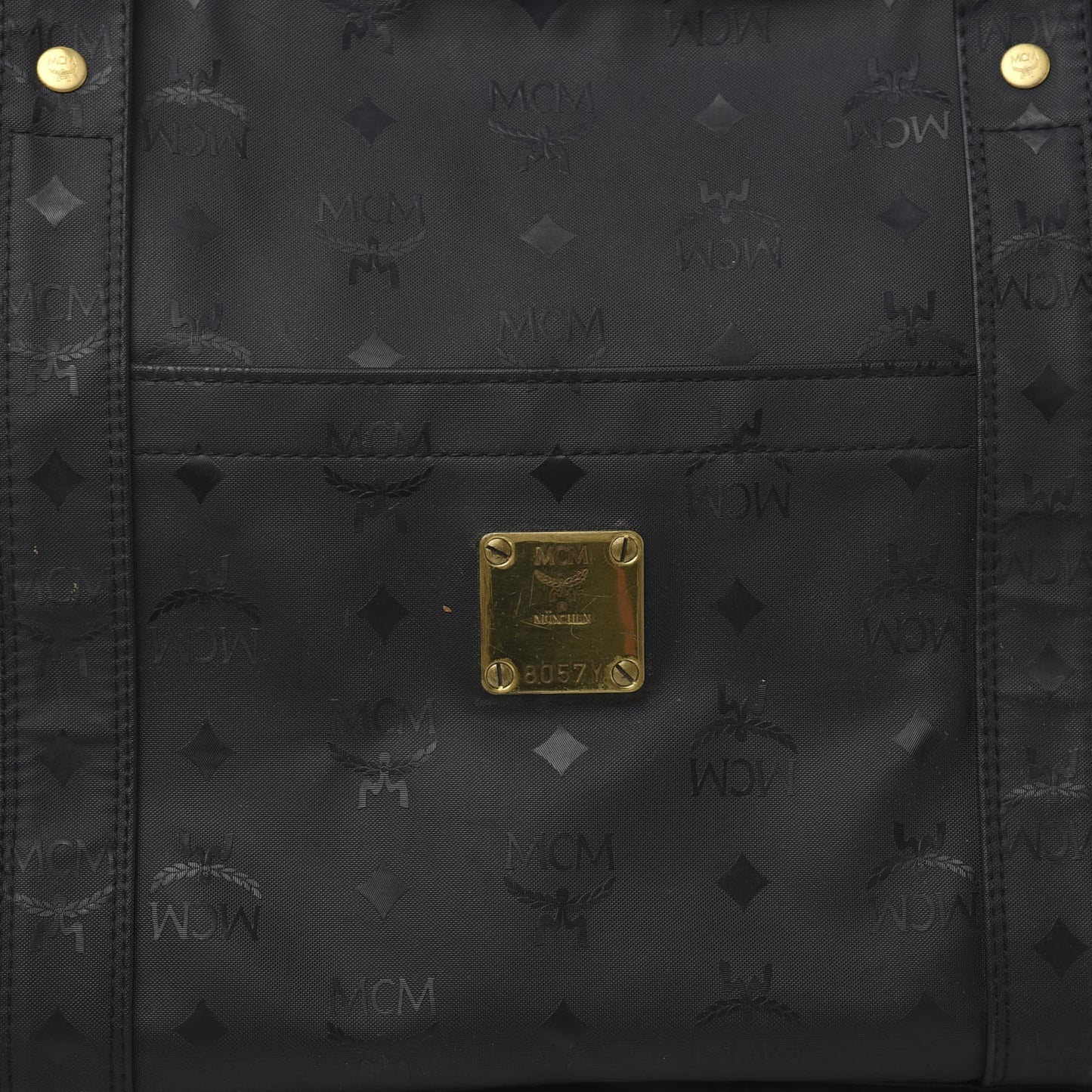Monogram Coated Canvas Tote Bag Black