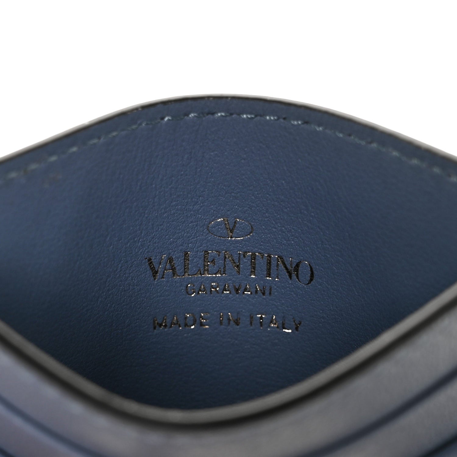 Valentino Garavani Vitello Rockstud Card Holder Niagara 6 of 9