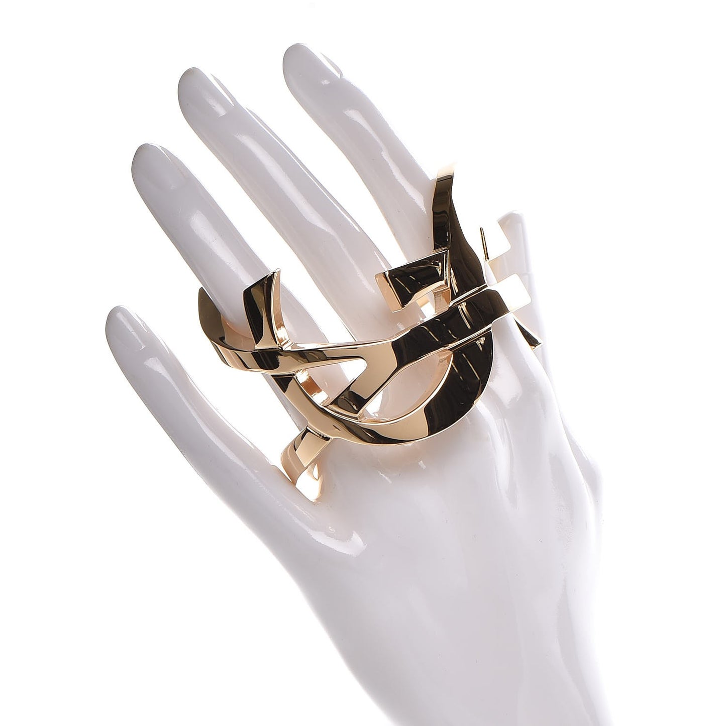 Brass Monogram Medium Cuff Bracelet Gold