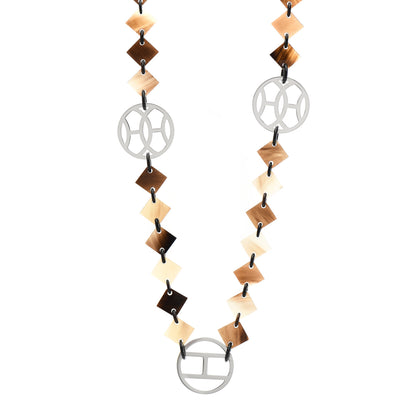Hermes Buffalo Horn Sterling Silver Lena Necklace 1 of 5