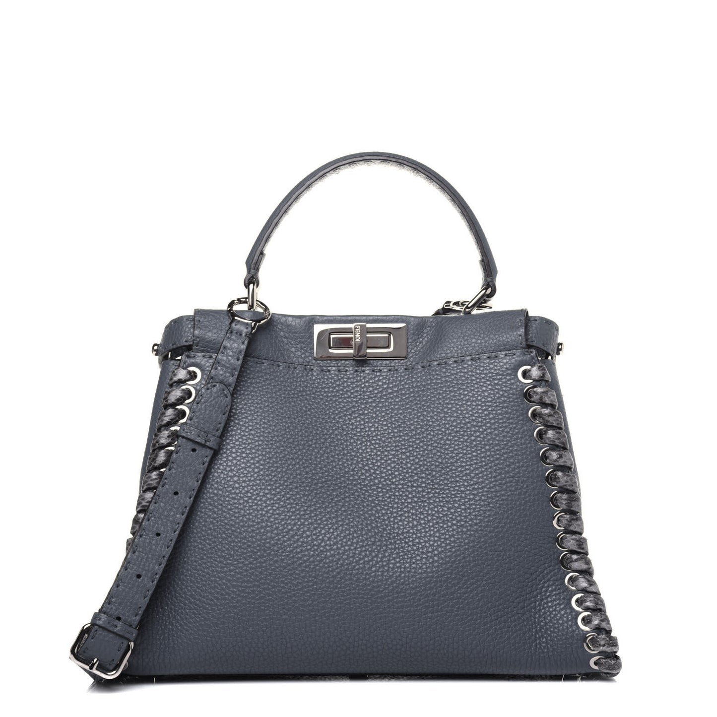 Cuoio Romano Selleria Elaphe Lace Up Medium Peekaboo Iconic Satchel Tempesta