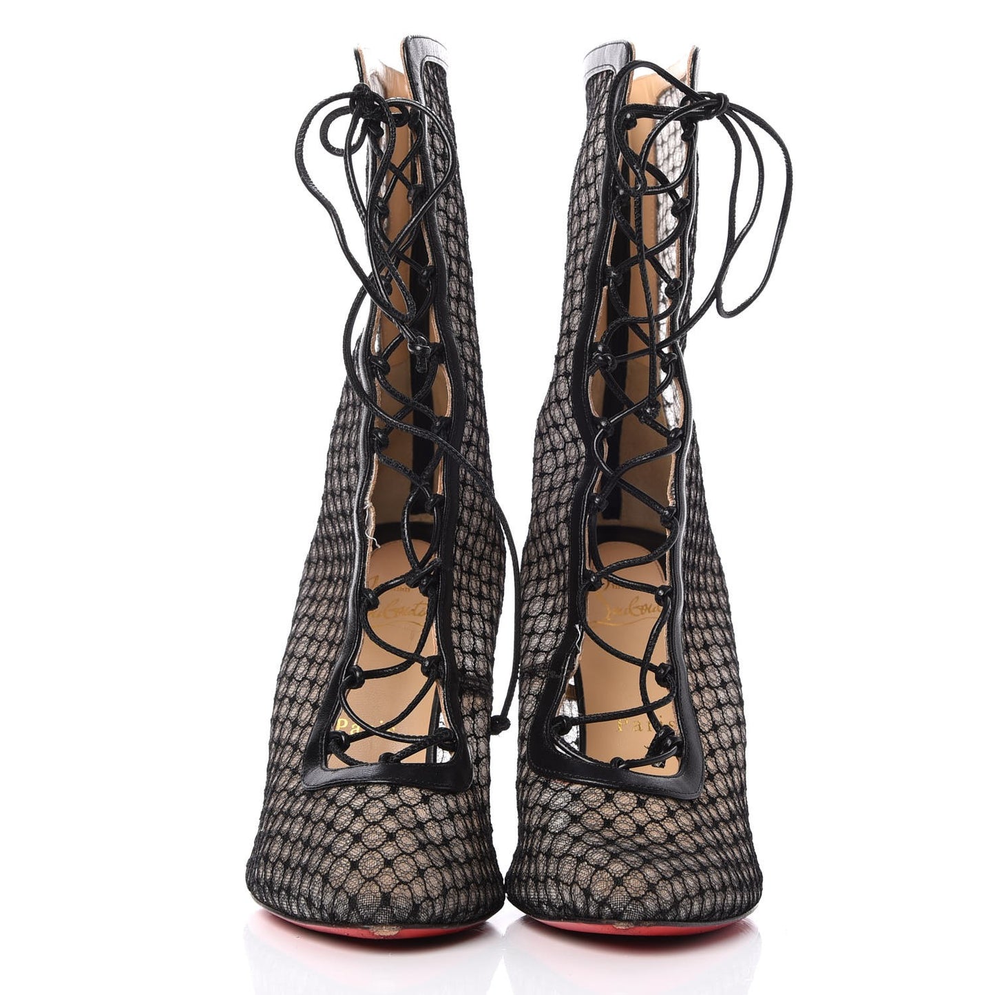 Nappa Fishnet Lace Hotero 100 Ankle Boots 39.5 Black