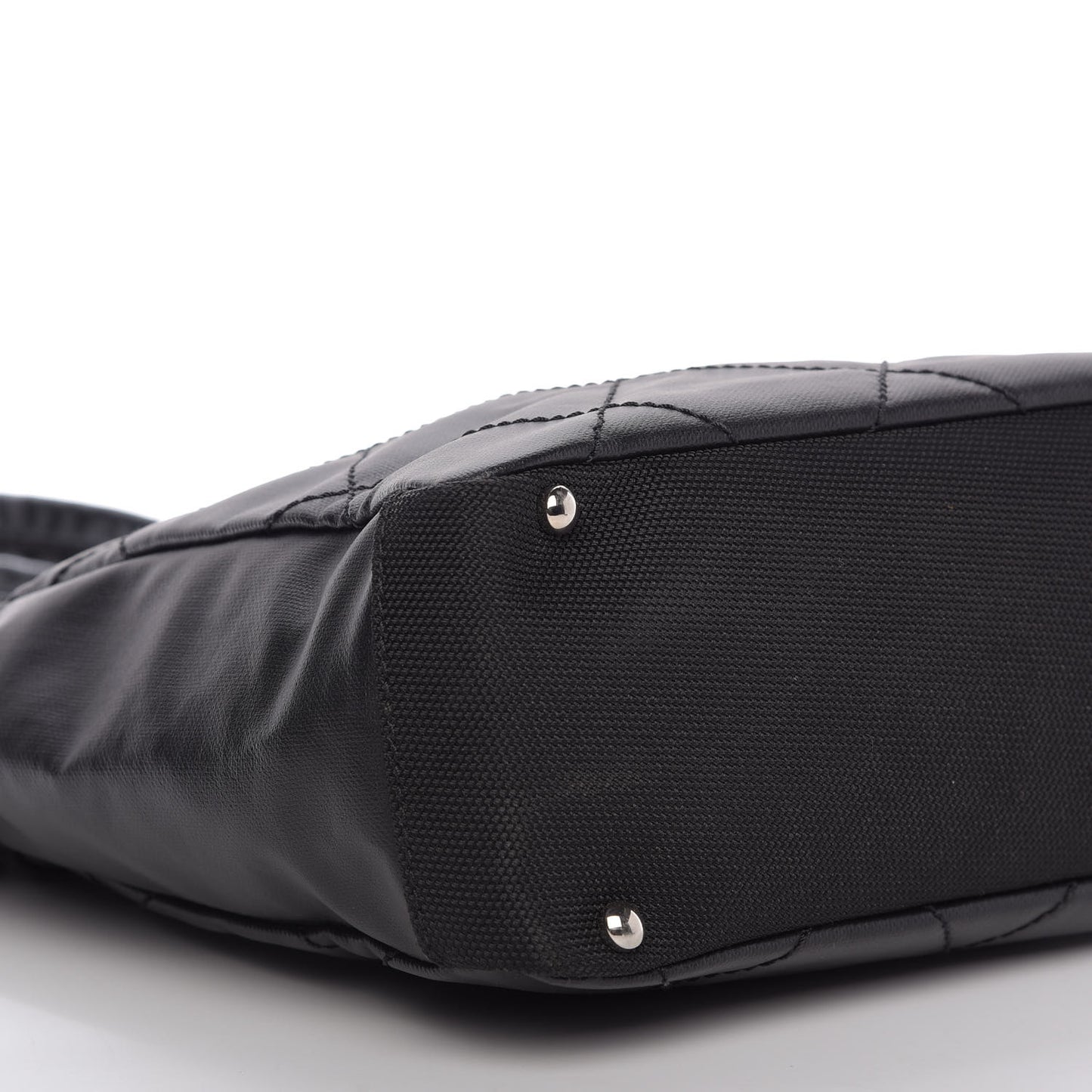 Coated Canvas Quilted Small Paris Biarritz Tote Black