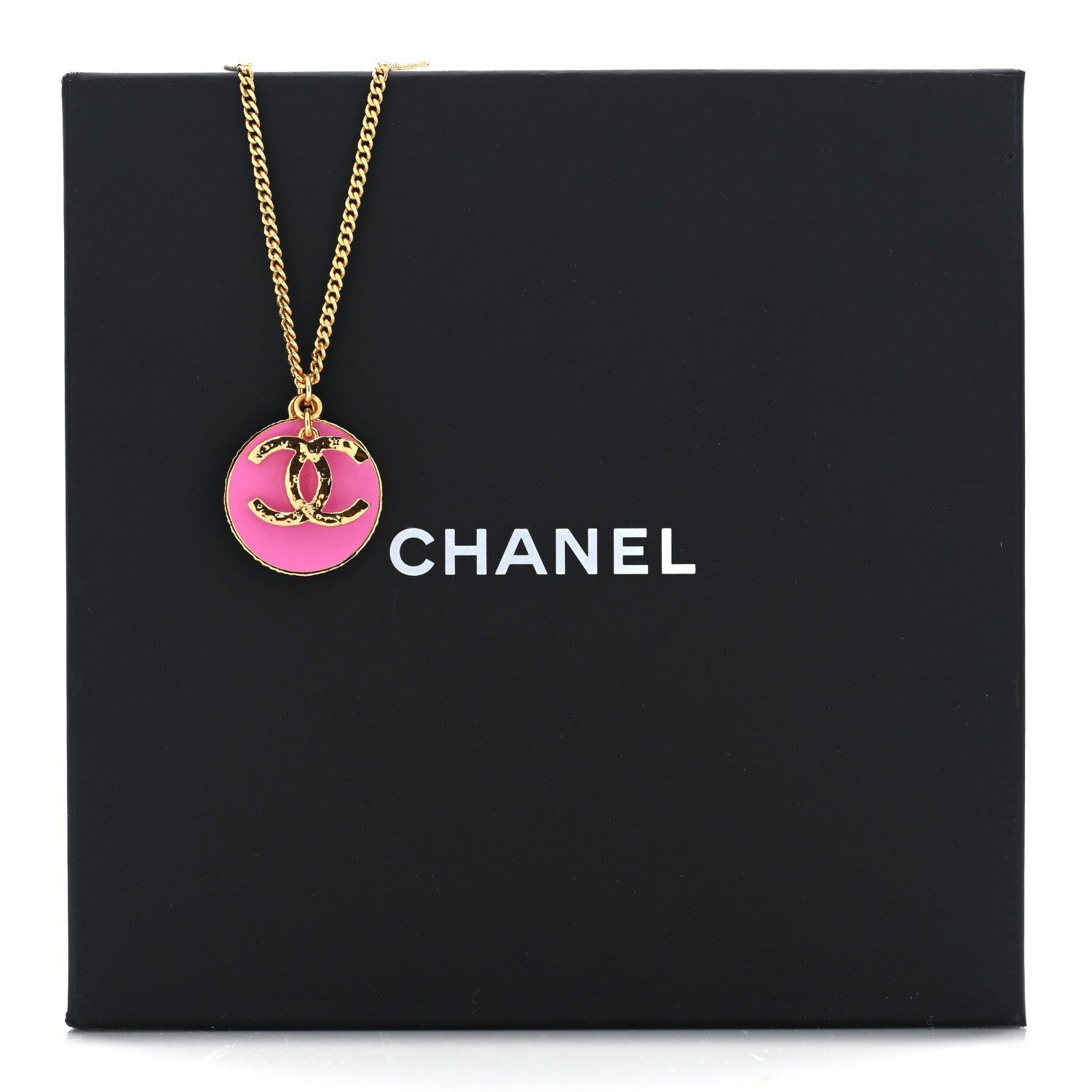 Chanel Metal Resin Chain CC Choker Gold Pink 5 of 5