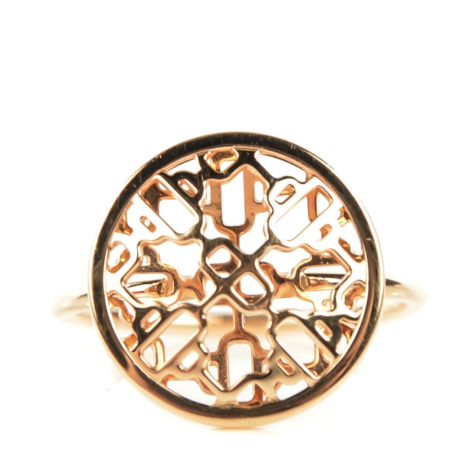Hermes 18K Rose Gold Chaine D'Ancre Passerelle Ring 52 6 1 of 7