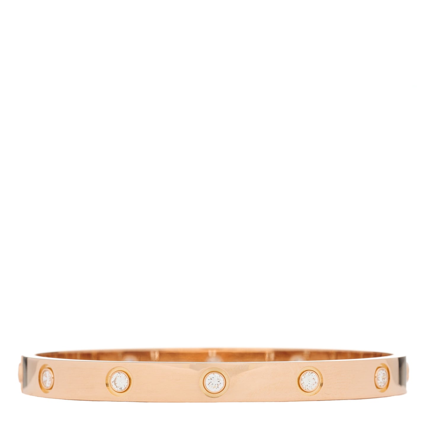 18K Pink Gold 10 Diamond LOVE Bracelet 17