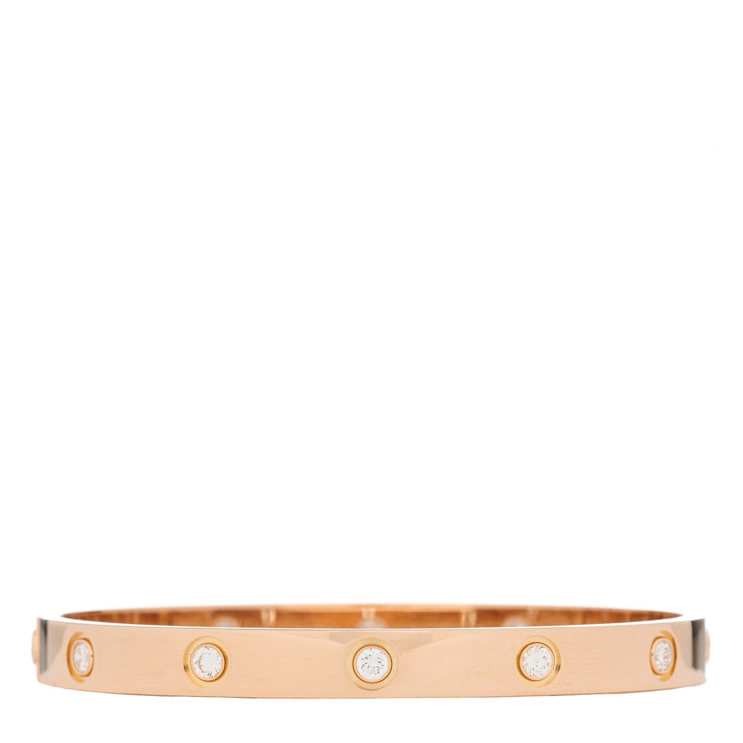 Cartier 18K Pink Gold 10 Diamond LOVE Bracelet 17 1 of 6