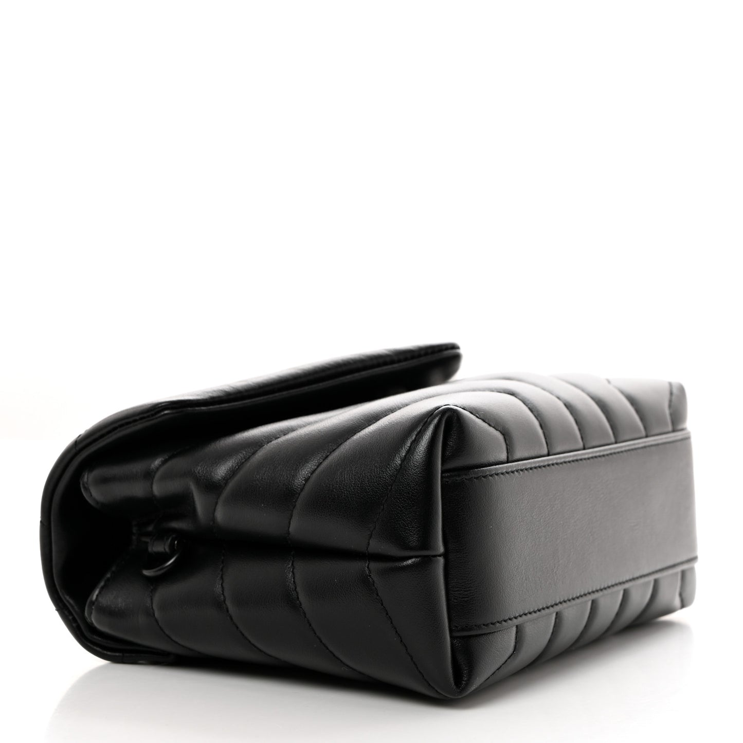 Calfskin Y Quilted Monogram Monochrome Toy Loulou Crossbody Bag Black