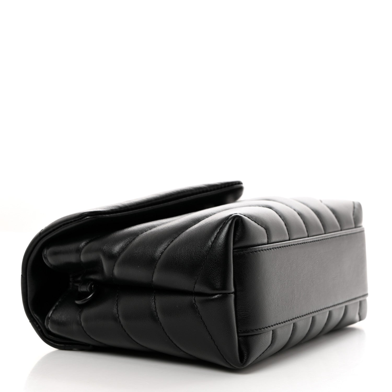 Saint Laurent Calfskin Y Quilted Monogram Monochrome Toy Loulou Crossbody Bag Black 4 of 11