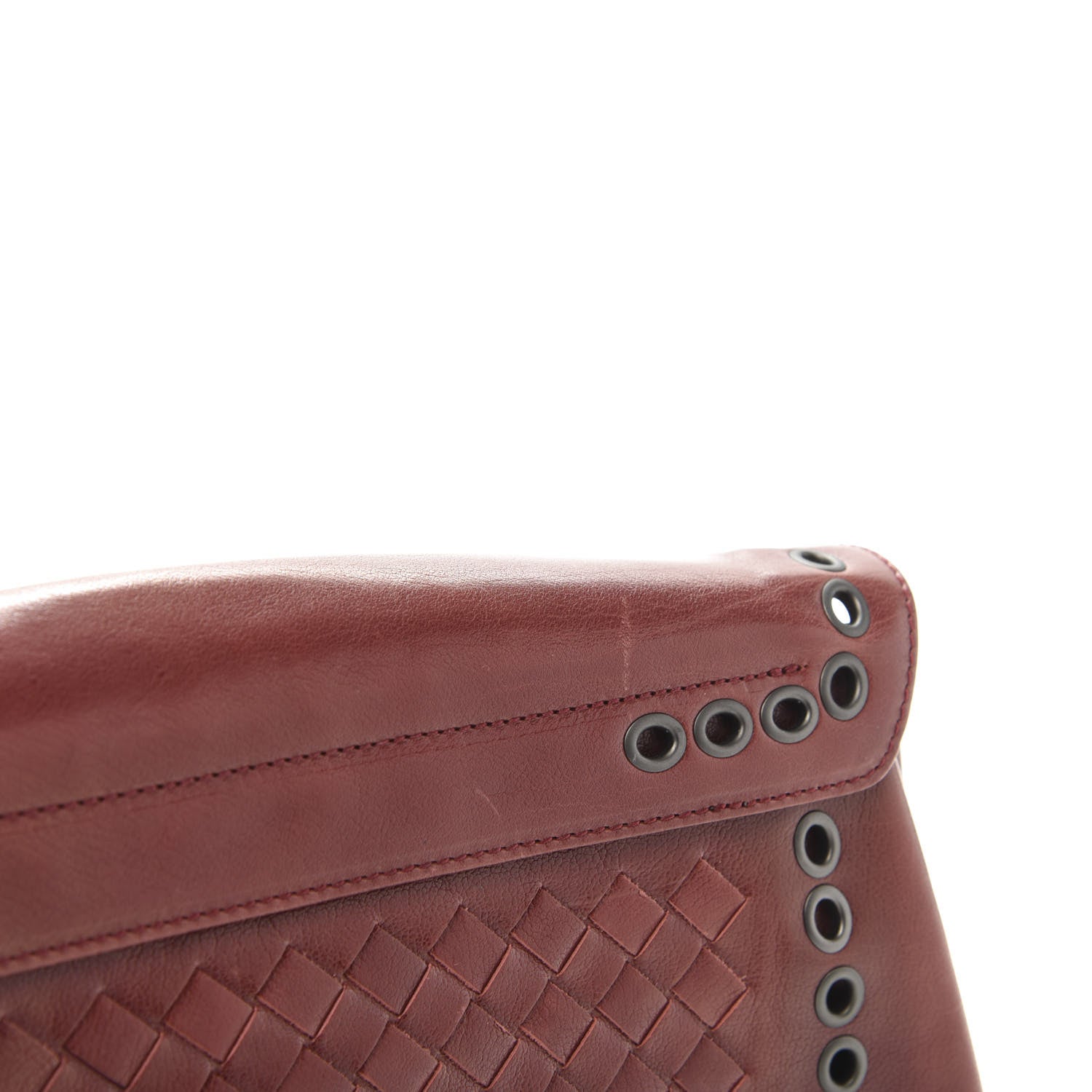 Bottega Veneta Nappa Intrecciato Grommet Flap Clutch Brique 10 of 11