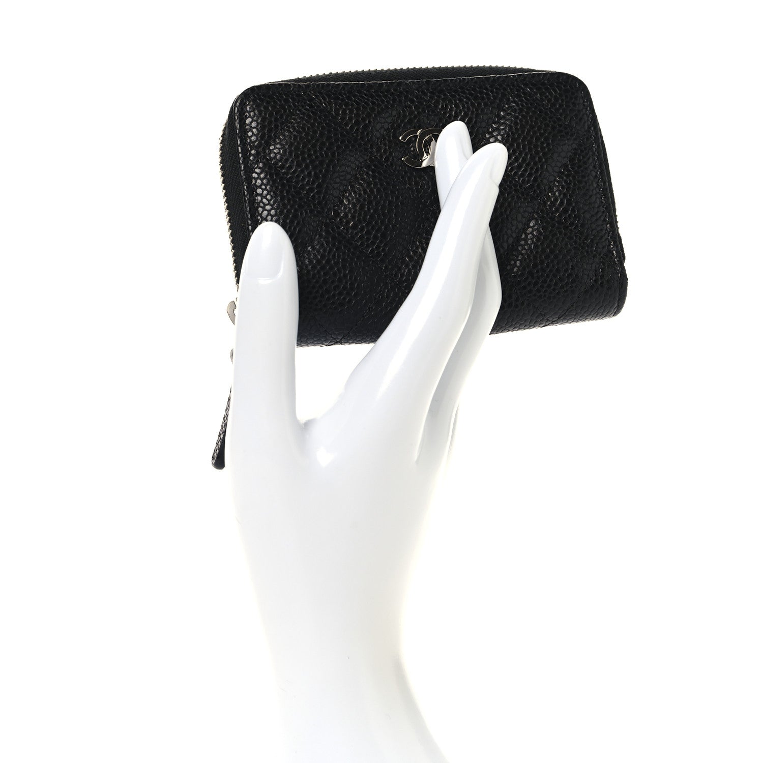 Chanel Caviar Quilted Zip Coin Purse Black 2 of 8