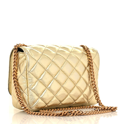 Versace Metallic Nappa Quilted Small Medusa Chain Crossbody Gold 3 of 9
