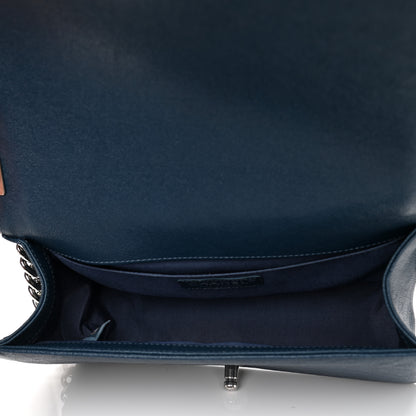 Chanel Caviar Quilted Medium Boy Flap Dark Blue 5 of 11