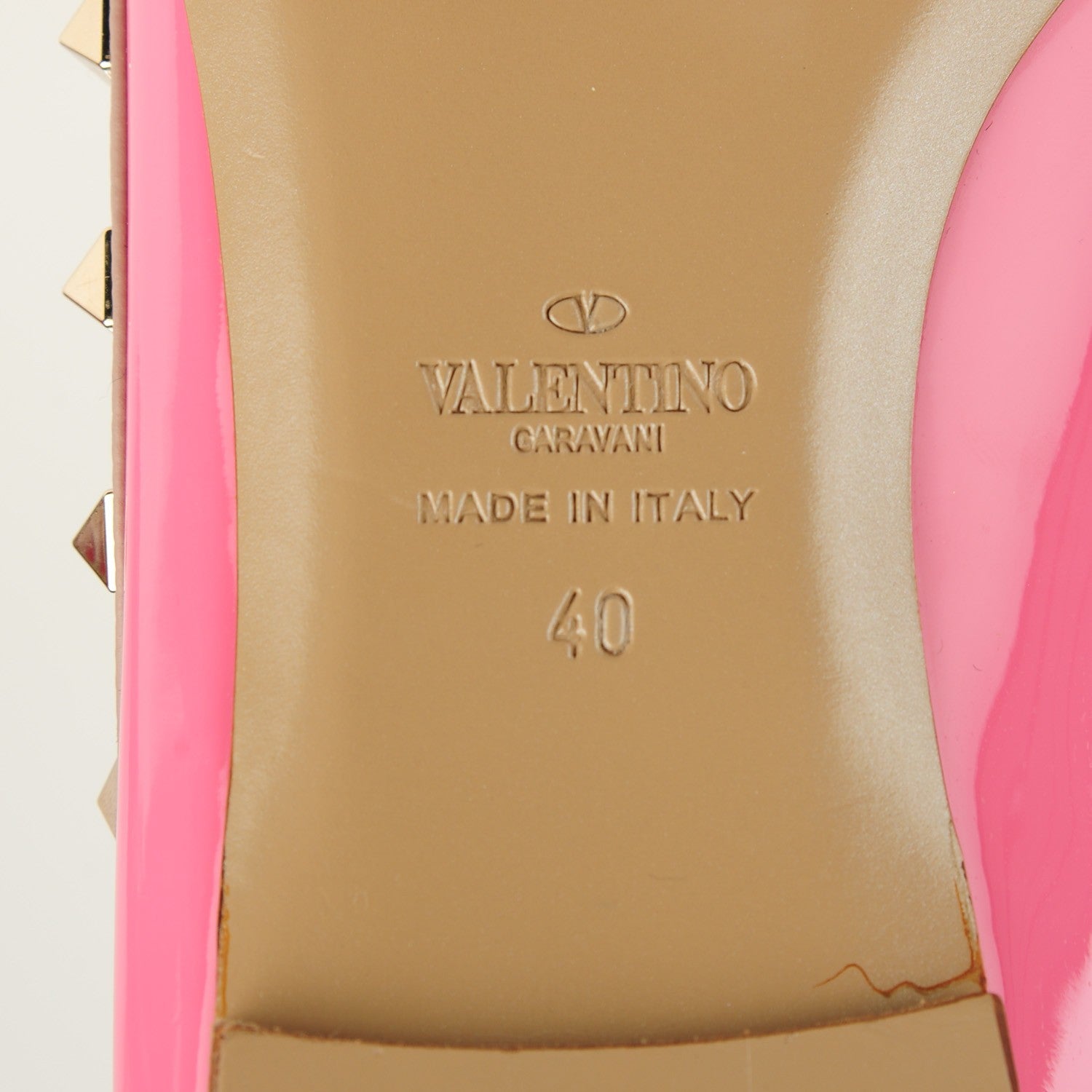 Valentino Garavani Patent Nappa Rockstud Ballerina Flats 40 Ninphea Poudre 6 of 7