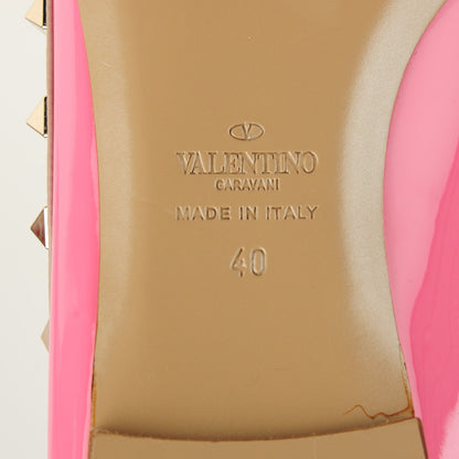Valentino Garavani Patent Nappa Rockstud Ballerina Flats 40 Ninphea Poudre 6 of 7