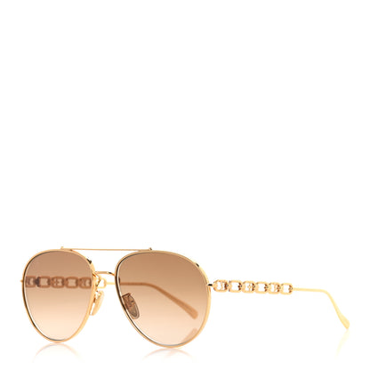 Louis Vuitton Metal My LV Chain Pilot Sunglasses Z1539E Gold 1 of 9