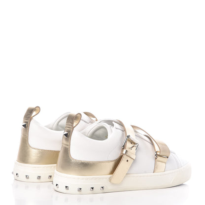 Valentino Garavani Calfskin Womens V Punk Low Top Sneakers 37 White Platino 4 of 9