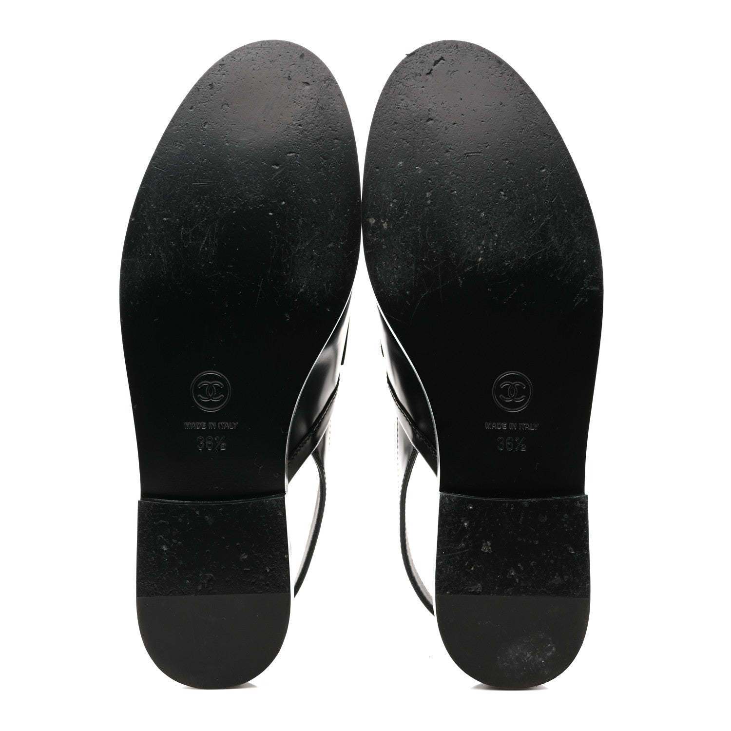 Chanel Shiny Calfskin Slingback Loafers 36.5 Black 6 of 10