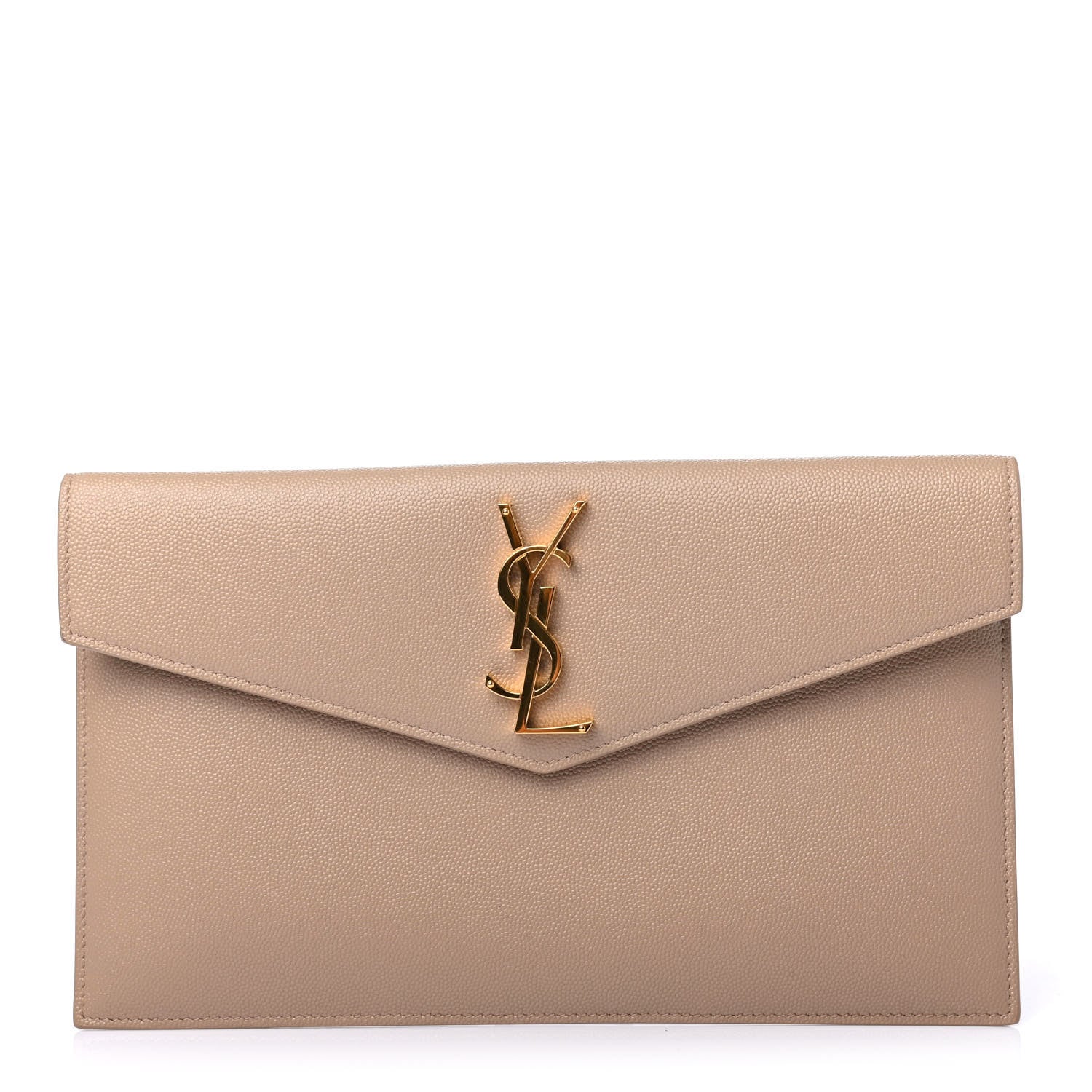 Saint Laurent Grain De Poudre Uptown Pouch Dark Beige 1 of 4