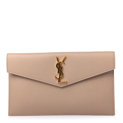 Saint Laurent Grain De Poudre Uptown Pouch Dark Beige 1 of 4